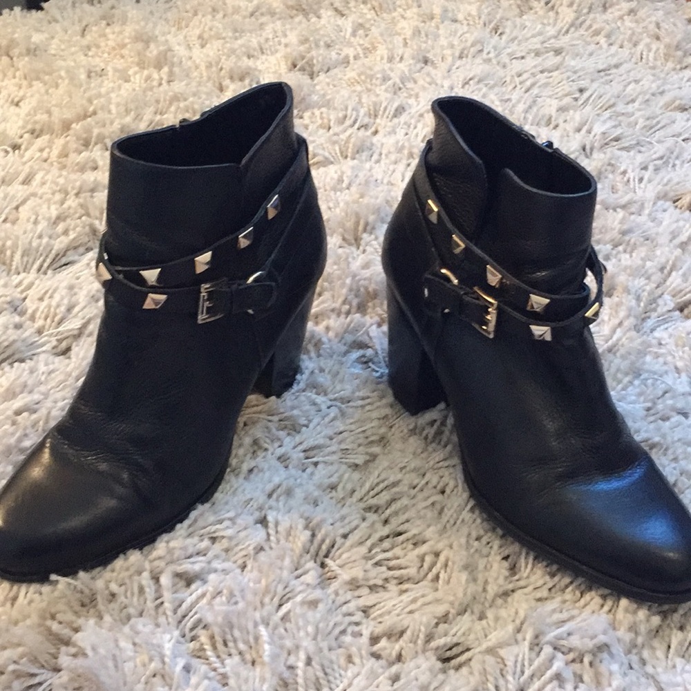 Guess, ankle booties with gold studs, size 10